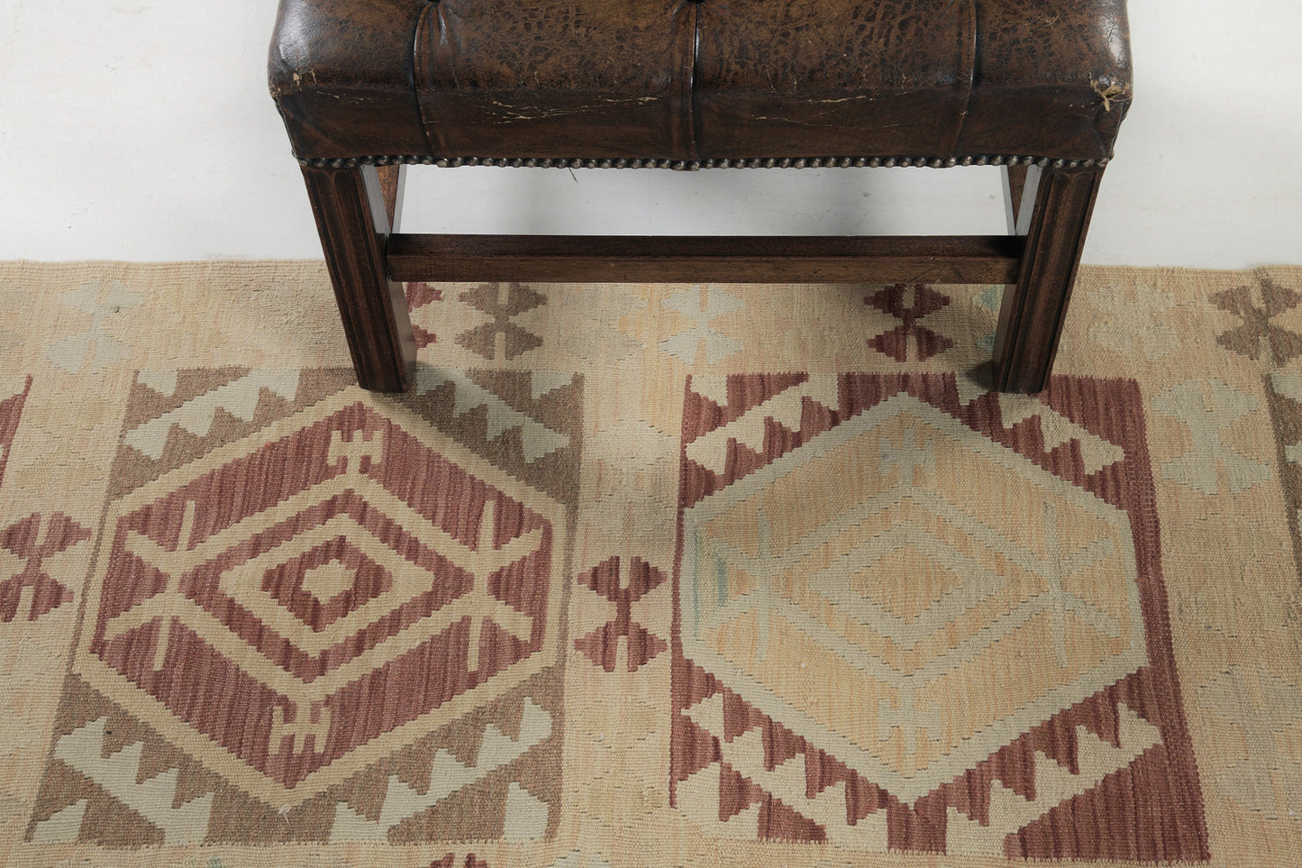 Vintage Style Tribal Natural Dye Flat Weave Kilim