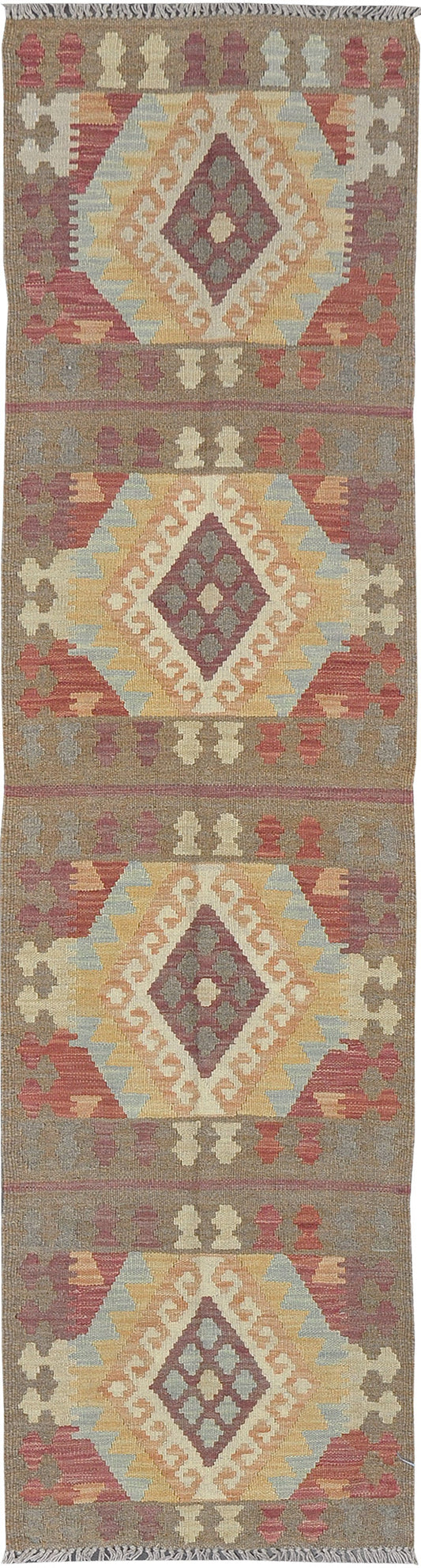 Vintage Style Tribal Natural Dye Flat Weave Kilim