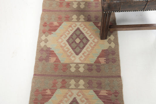 Vintage Style Tribal Natural Dye Flat Weave Kilim