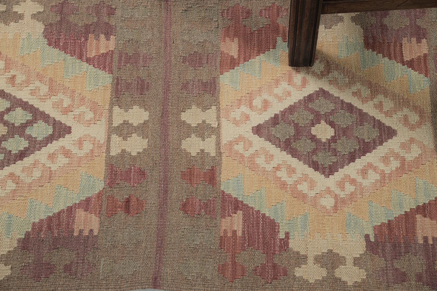 Vintage Style Tribal Natural Dye Flat Weave Kilim