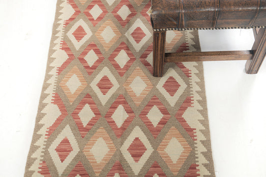 Vintage Style Tribal Natural Dye Flat Weave Kilim