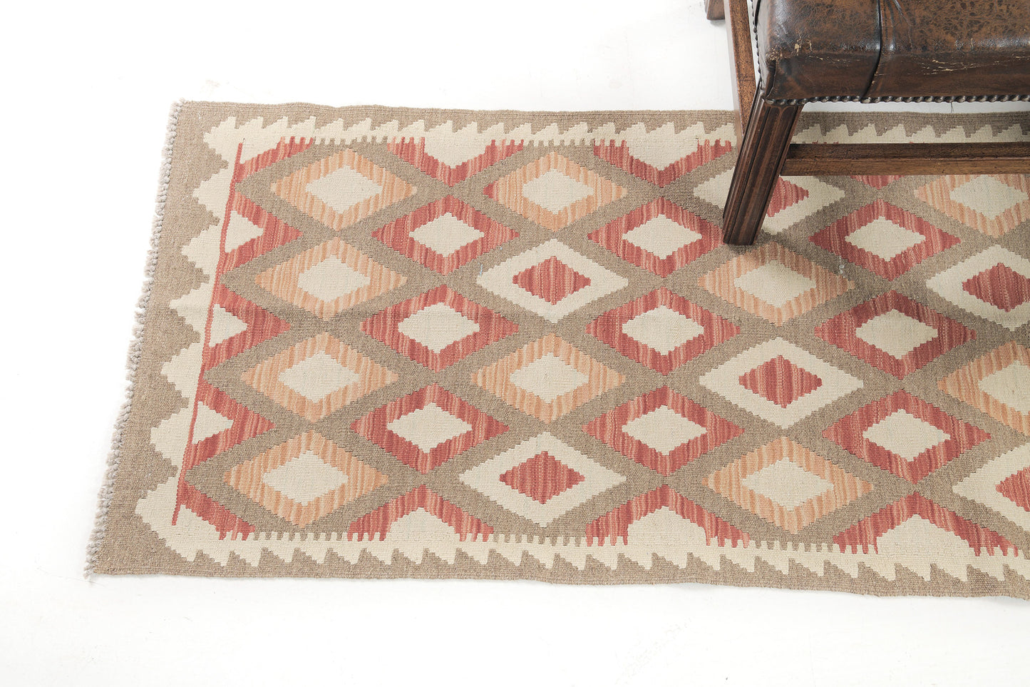 Vintage Style Tribal Natural Dye Flat Weave Kilim