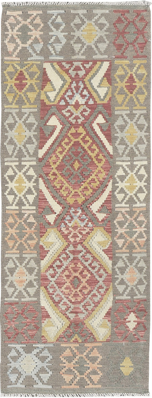 Vintage Style Tribal Natural Dye Flat Weave Kilim