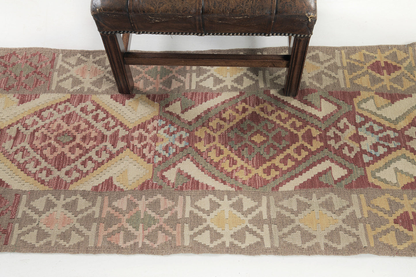 Vintage Style Tribal Natural Dye Flat Weave Kilim