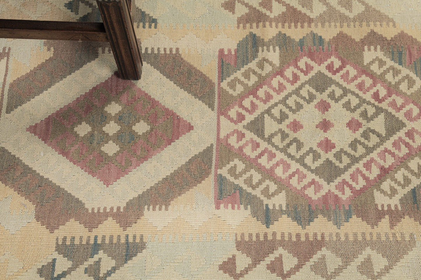 Vintage Style Tribal Natural Dye Flat Weave Kilim