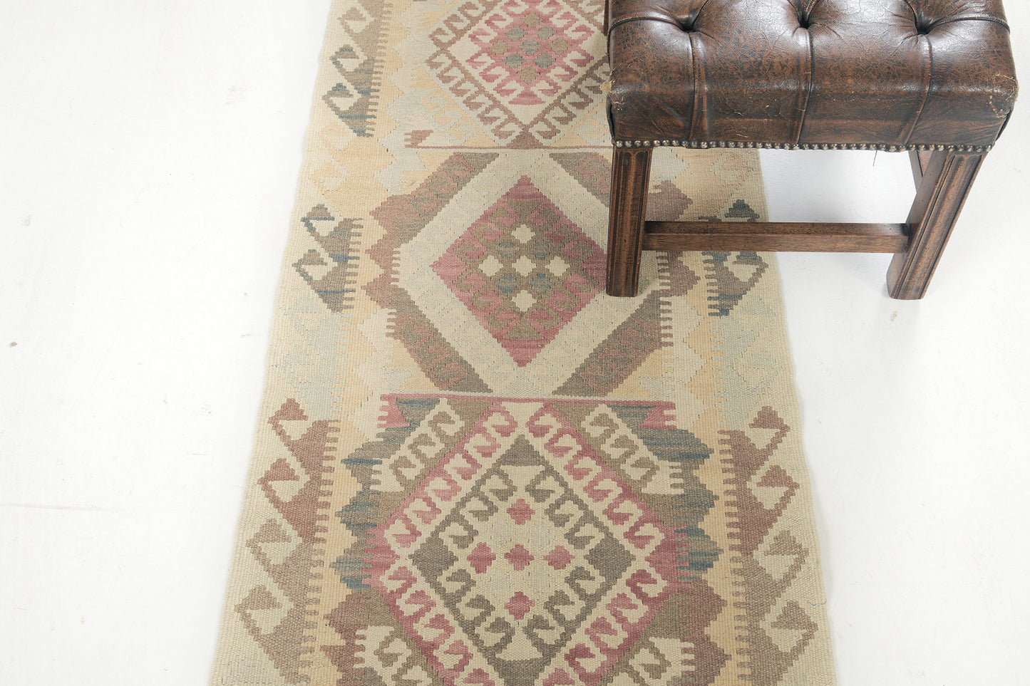 Vintage Style Tribal Natural Dye Flat Weave Kilim