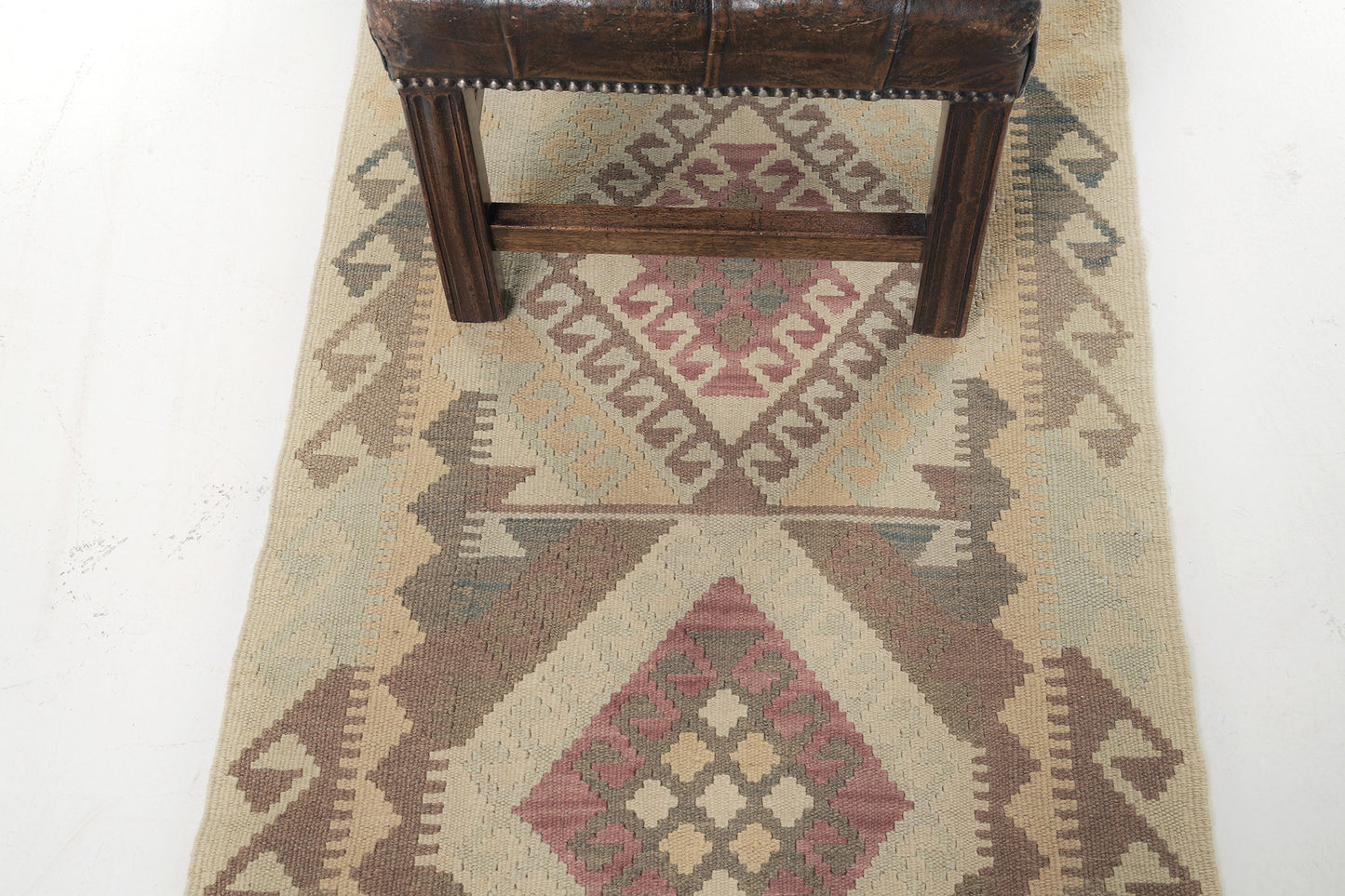 Vintage Style Tribal Natural Dye Flat Weave Kilim