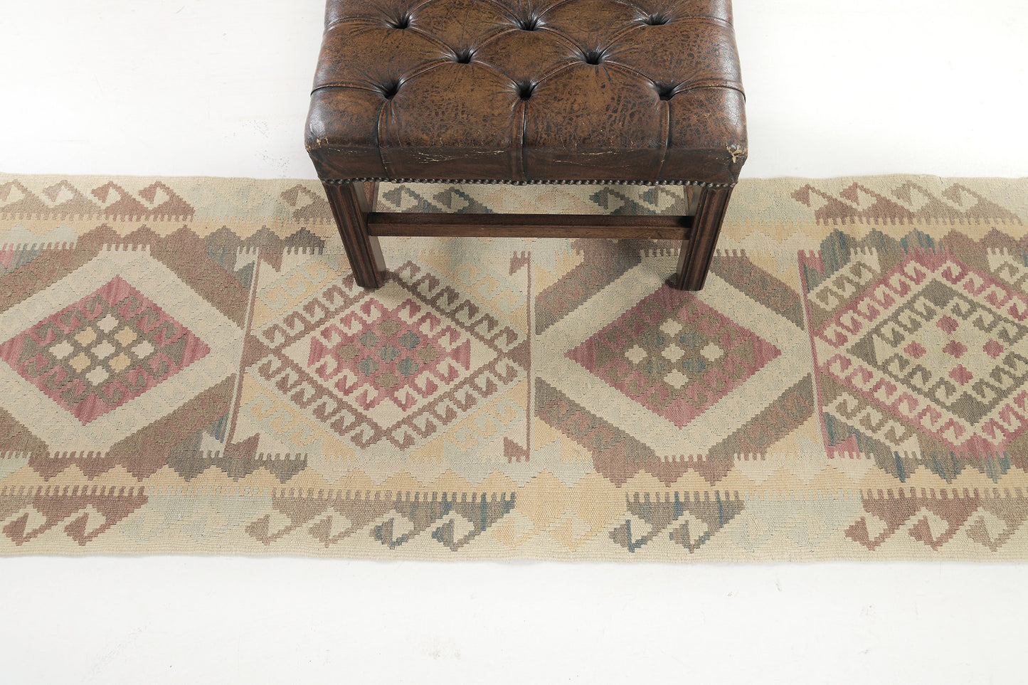 Vintage Style Tribal Natural Dye Flat Weave Kilim