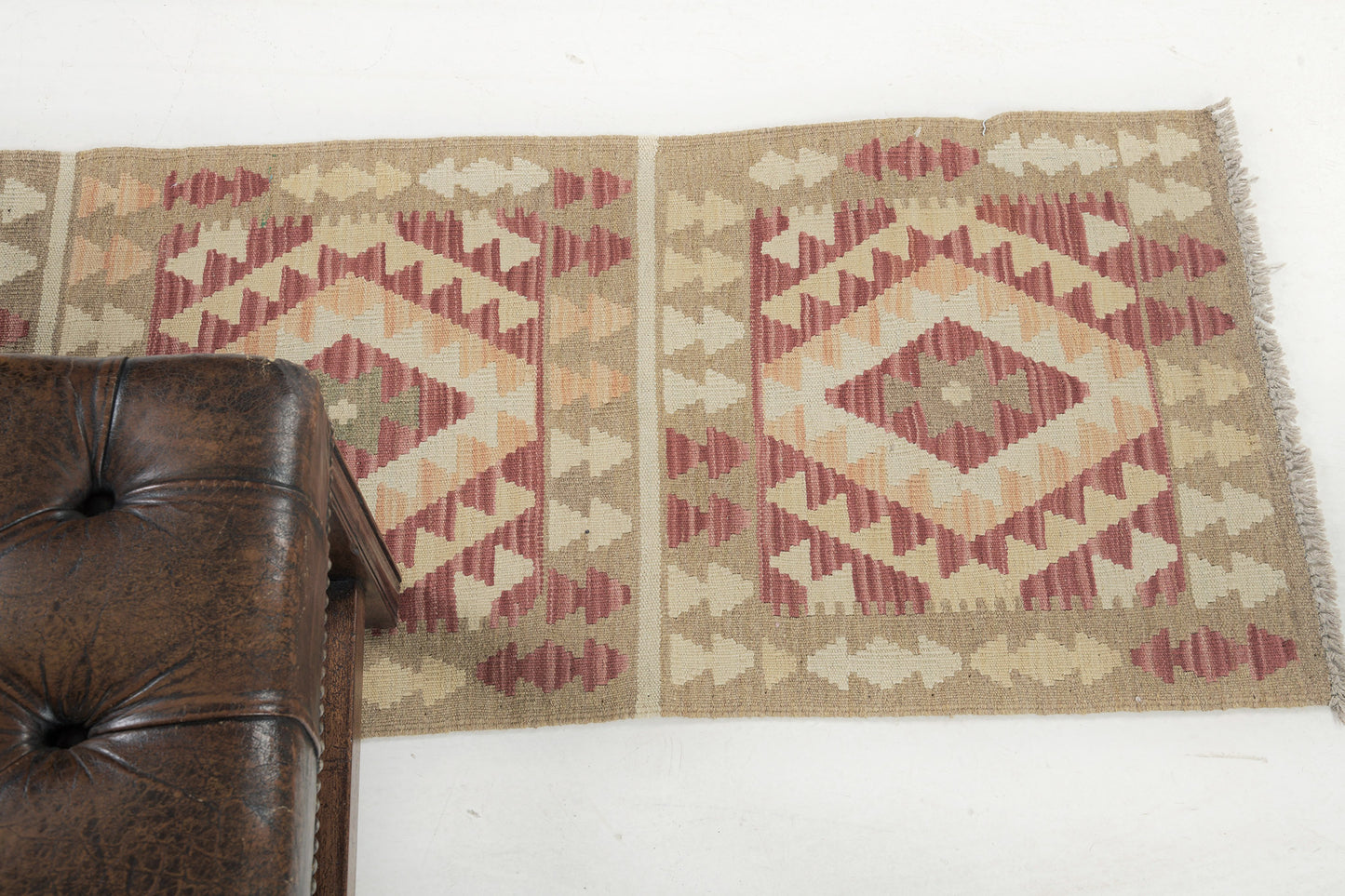 Vintage Style Tribal Natural Dye Flat Weave Kilim
