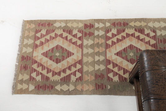 Vintage Style Tribal Natural Dye Flat Weave Kilim