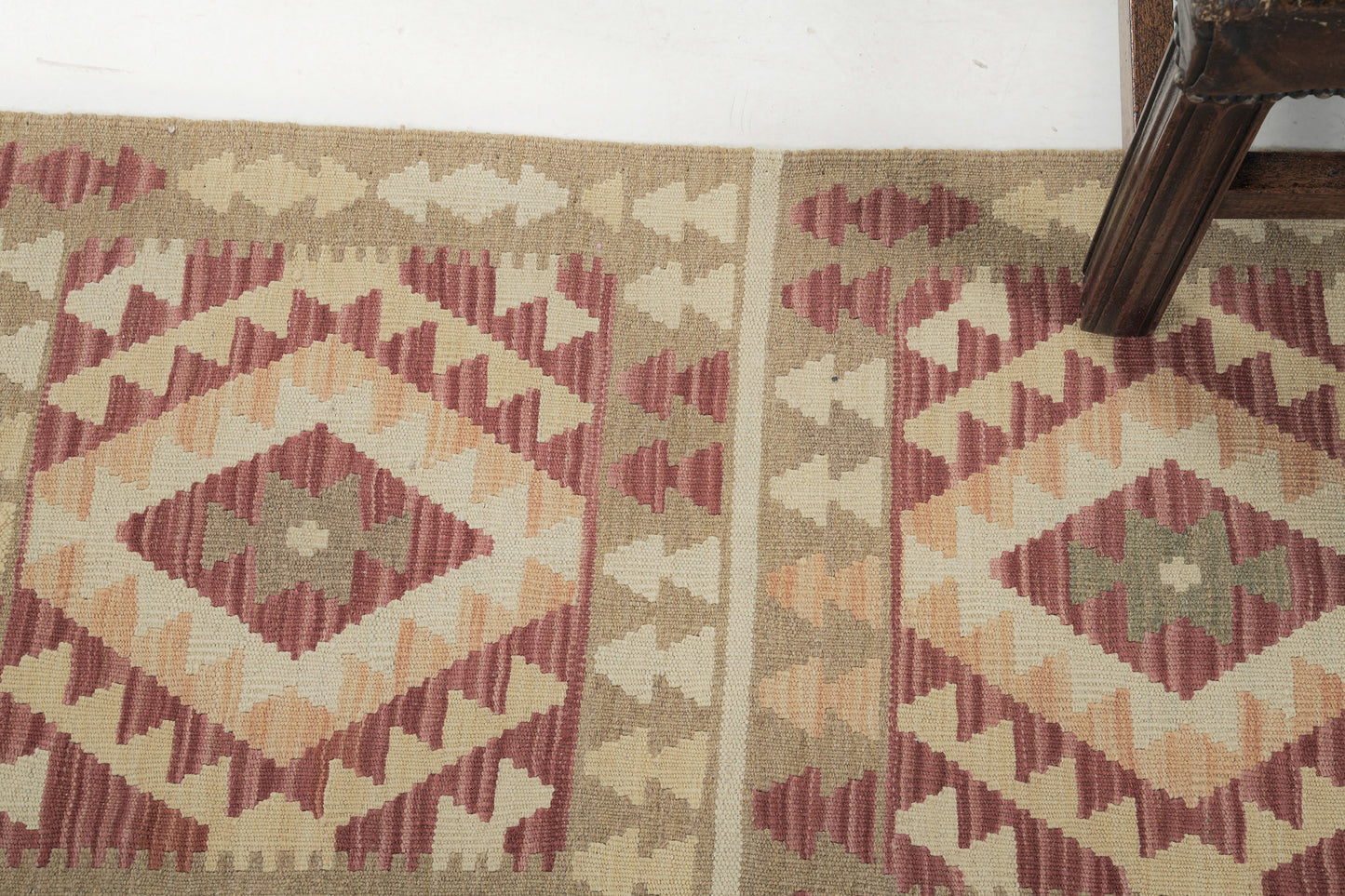 Vintage Style Tribal Natural Dye Flat Weave Kilim