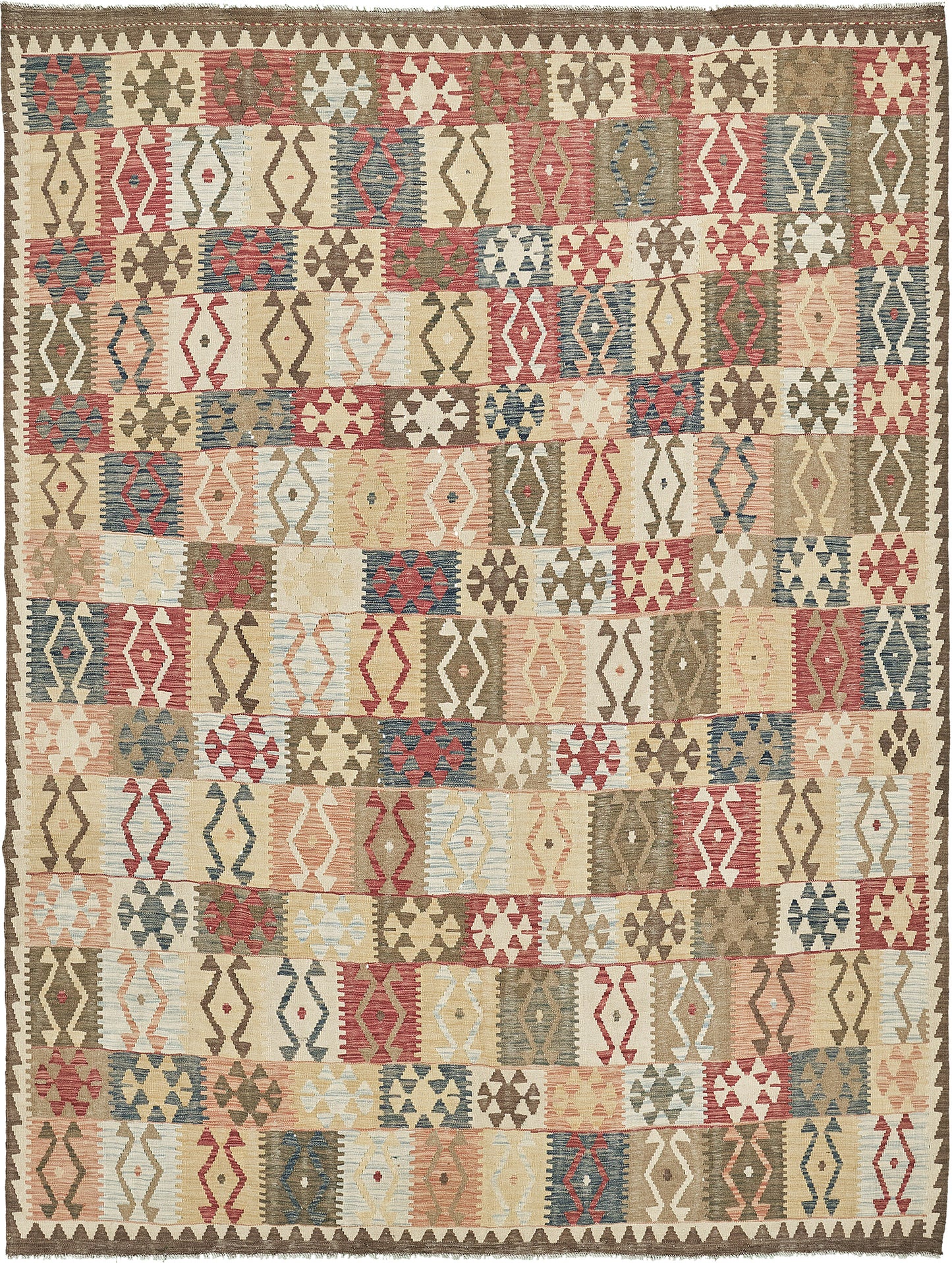 Vintage Style Tribal Natural Dye Flat Weave Kilim