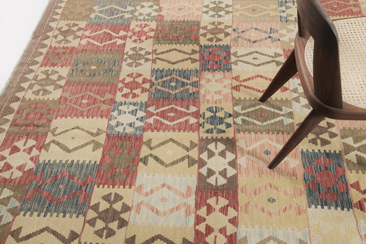 Vintage Style Tribal Natural Dye Flat Weave Kilim