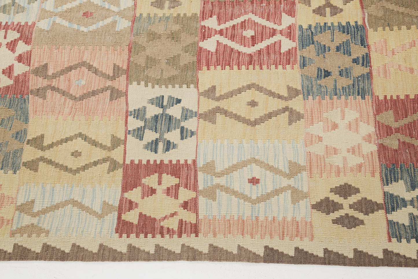 Vintage Style Tribal Natural Dye Flat Weave Kilim
