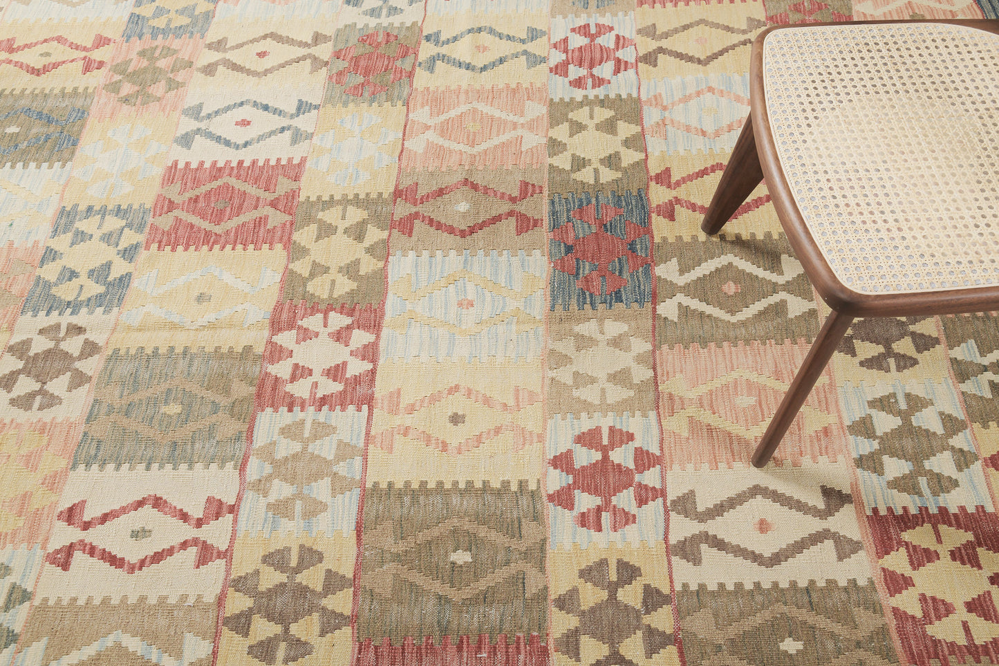Vintage Style Tribal Natural Dye Flat Weave Kilim