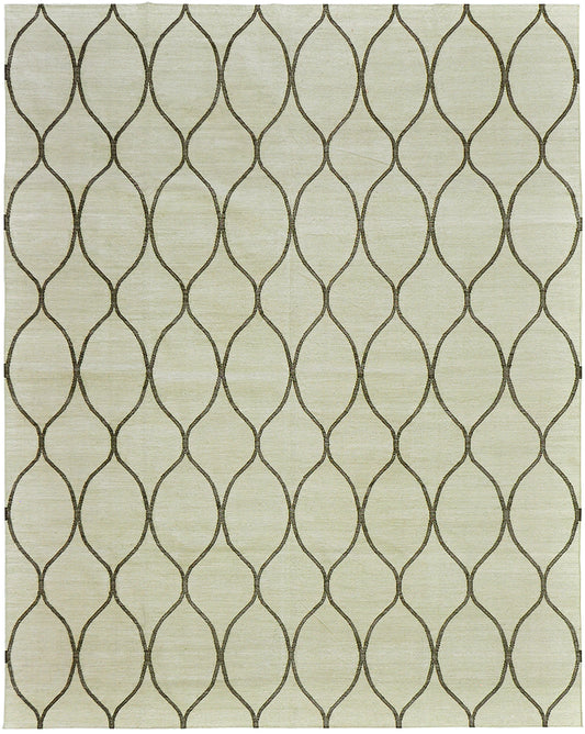 Contemporary Flat-Weave Rug Cielo Collection Valla Grasshopper