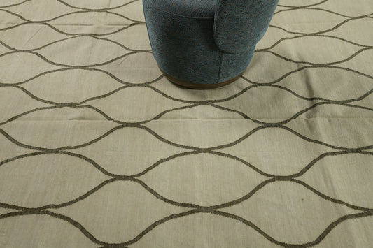 Contemporary Flat-Weave Rug Cielo Collection Valla Grasshopper
