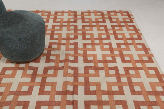 Contemporary Flat-Weave Rug Cielo Collection Estera Tangerine