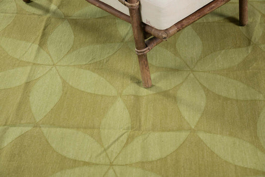 Contemporary Flat-Weave Rug Cielo Collection Flora Cricket