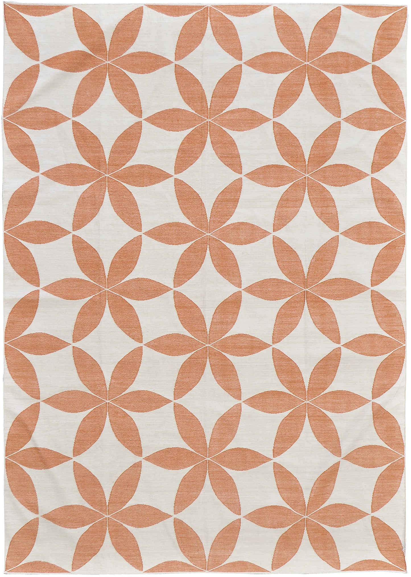 Contemporary Flat-Weave Rug Cielo Collection Flora Tangerine