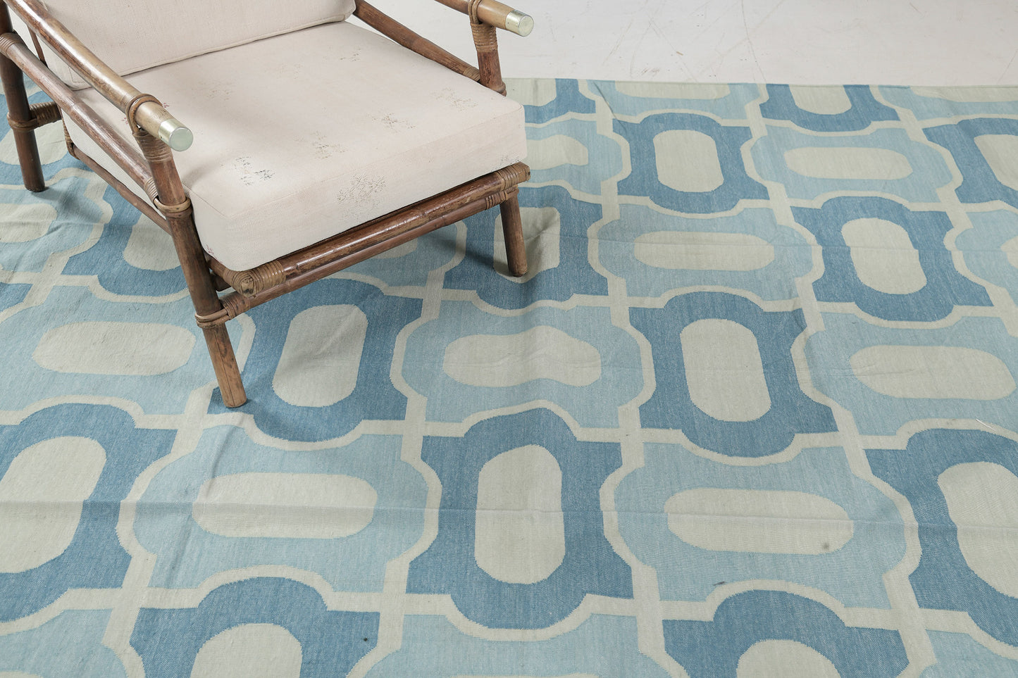Contemporary Flat-Weave Rug Cielo Collection Gems Turquoise