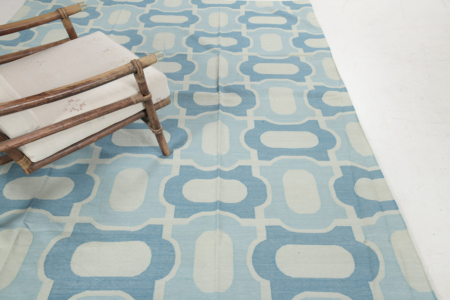 Contemporary Flat-Weave Rug Cielo Collection Gems Turquoise