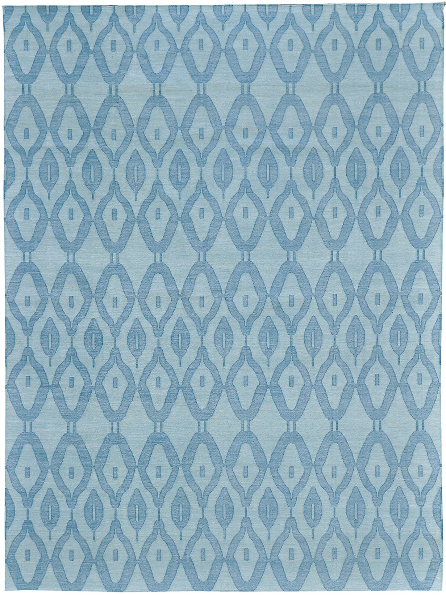 Contemporary Flat-Weave Rug Cielo Collection Zag Turquoise