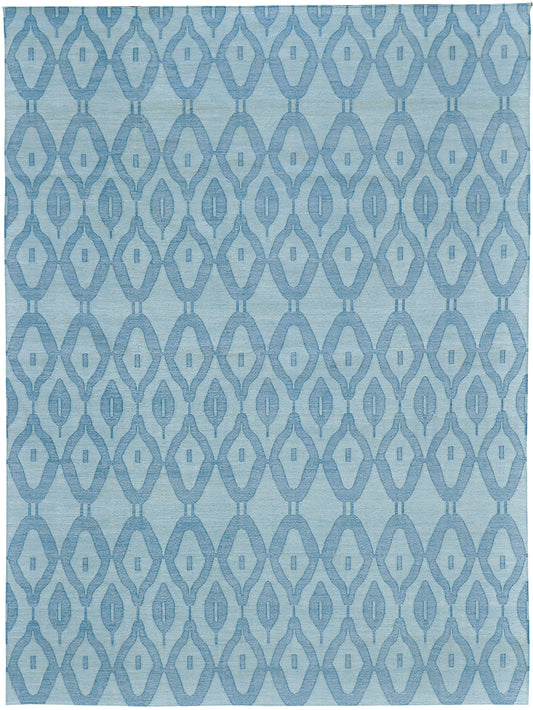 Contemporary Flat-Weave Rug Cielo Collection Zag Turquoise