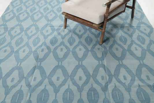 Contemporary Flat-Weave Rug Cielo Collection Zag Turquoise