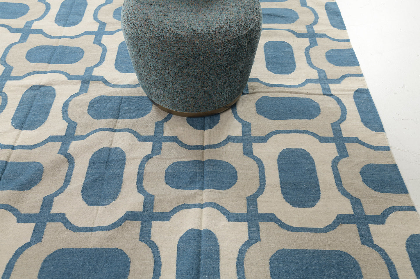 Contemporary Flat-Weave Rug Cielo Collection Gems Peacock