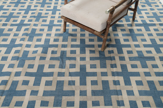 Contemporary Flat-Weave Rug Cielo Collection Estera Peacock