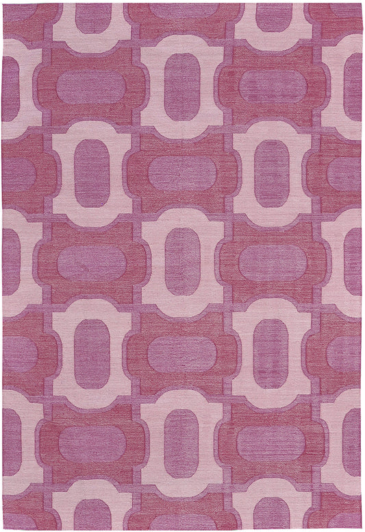 Contemporary Flat-Weave Rug Cielo Collection Gems Fuchsine