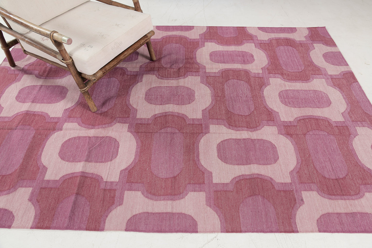 Contemporary Flat-Weave Rug Cielo Collection Gems Fuchsine