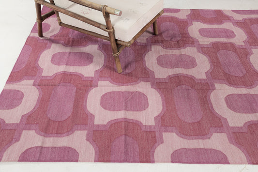 Contemporary Flat-Weave Rug Cielo Collection Gems Fuchsine