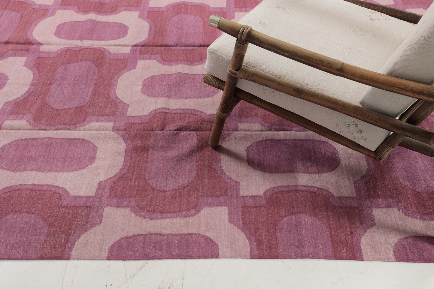 Contemporary Flat-Weave Rug Cielo Collection Gems Fuchsine