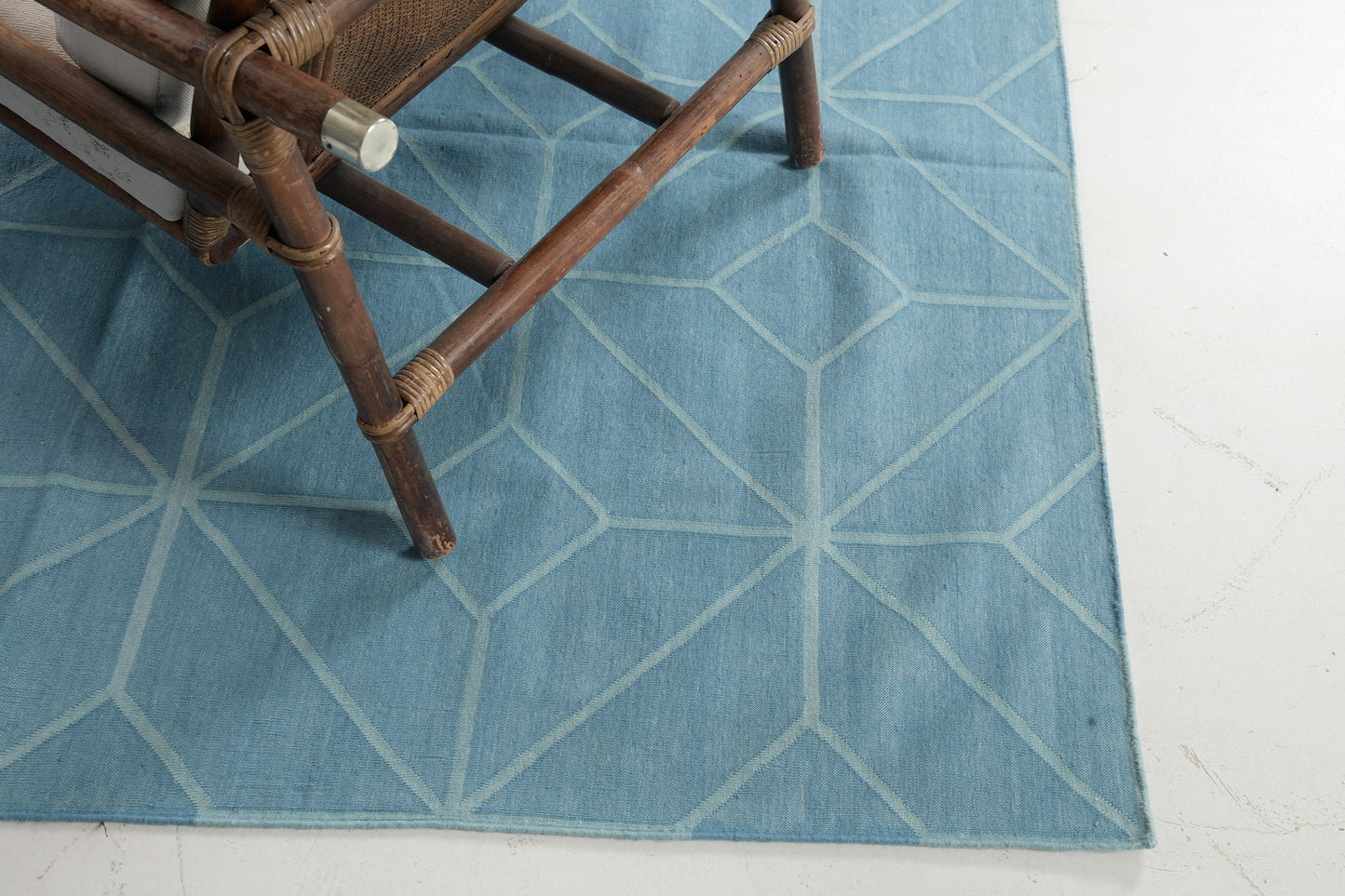 Contemporary Flat-Weave Rug Cielo Collection Diamante Turquoise