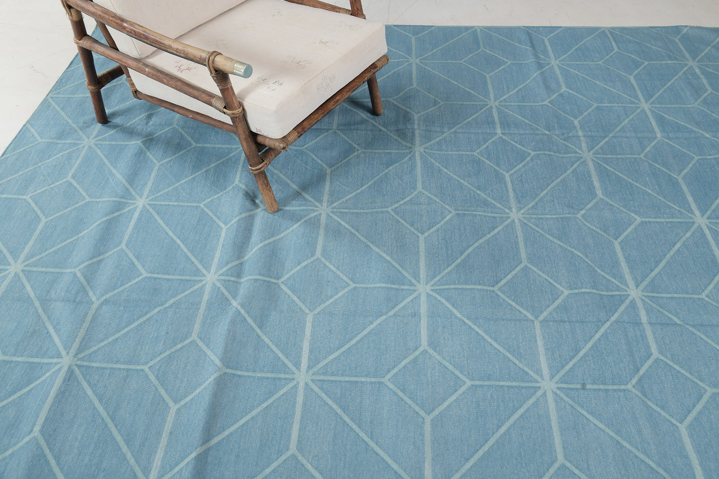Contemporary Flat-Weave Rug Cielo Collection Diamante Turquoise