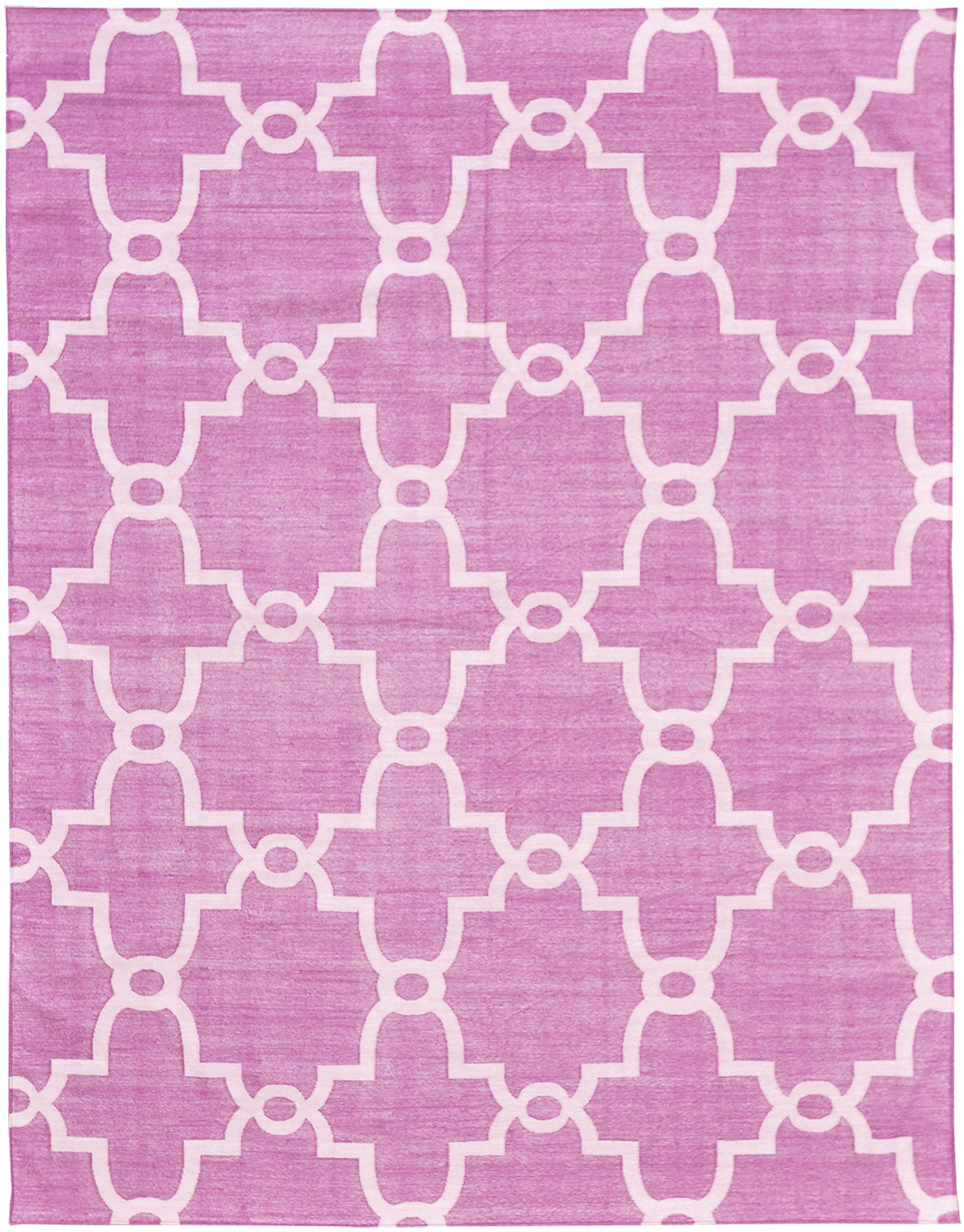 Contemporary Flat-Weave Rug Cielo Collection Hojas Fuchsine
