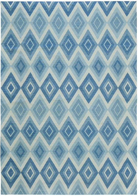 Contemporary Flat-Weave Rug Cielo Collection Permata Turquoise