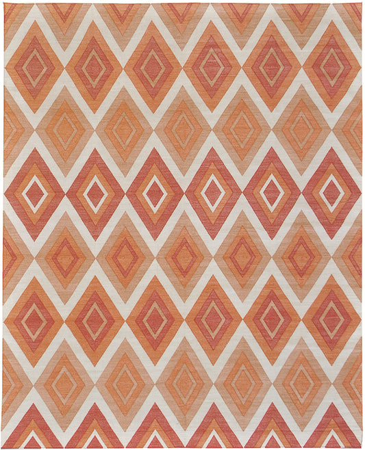 Contemporary Flat-Weave Rug Cielo Collection Permata Tangerine
