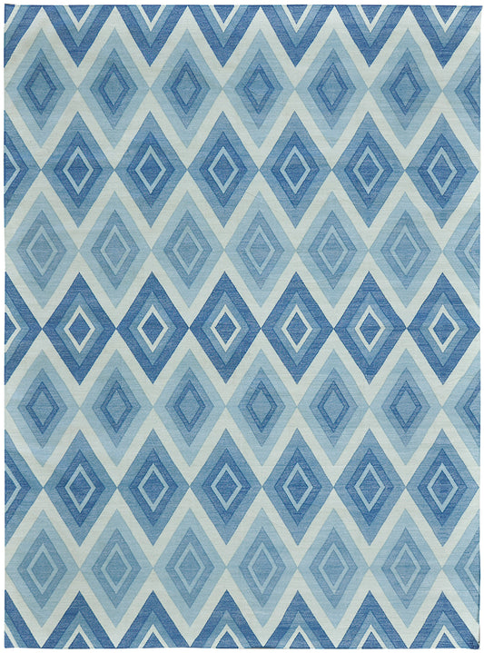 Contemporary Flat-Weave Rug Cielo Collection Permata Turquoise