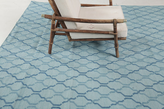 Contemporary Flat-Weave Rug Cielo Collection Zenia Turquoise