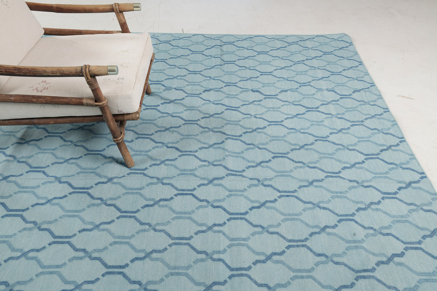 Contemporary Flat-Weave Rug Cielo Collection Zenia Turquoise