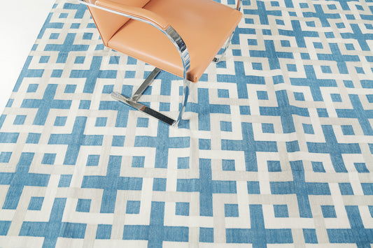 Contemporary Flat-Weave Rug Cielo Collection Estera Peacock