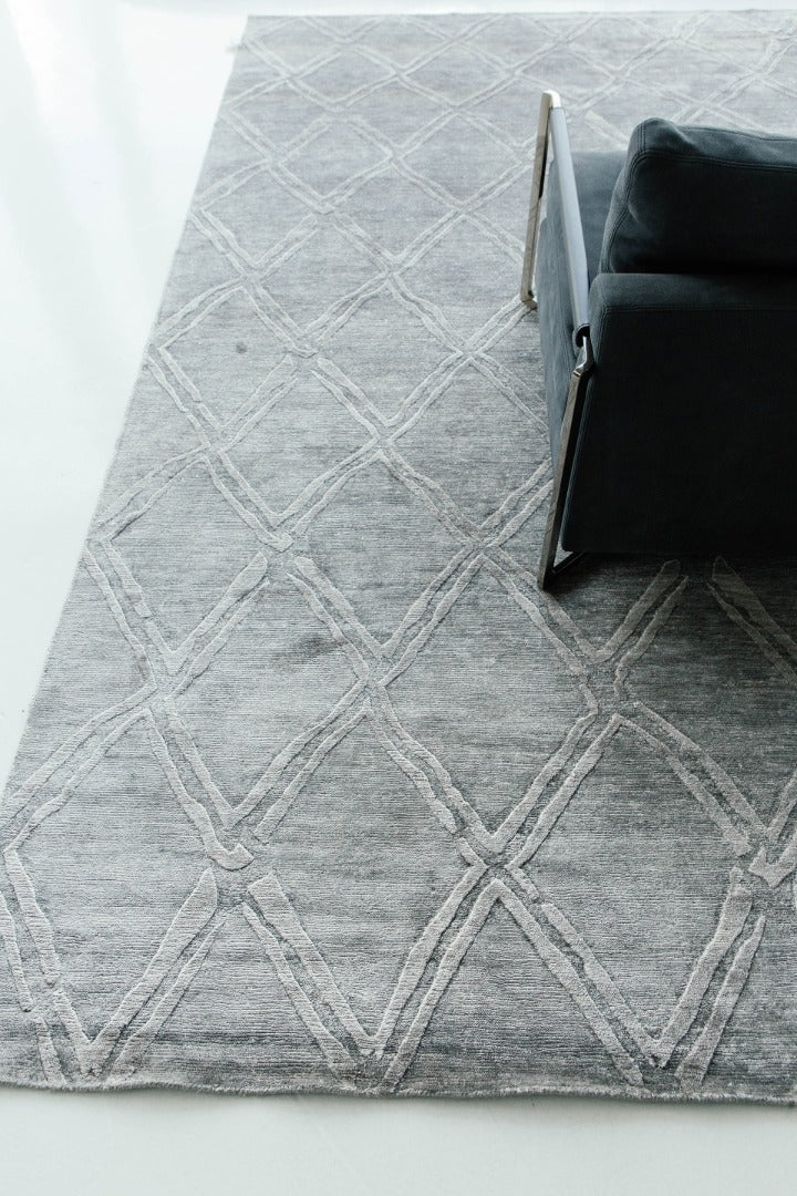 Modern Rug Image 7778 Modern Design Bamboo Silk Rug Palisade Embossed