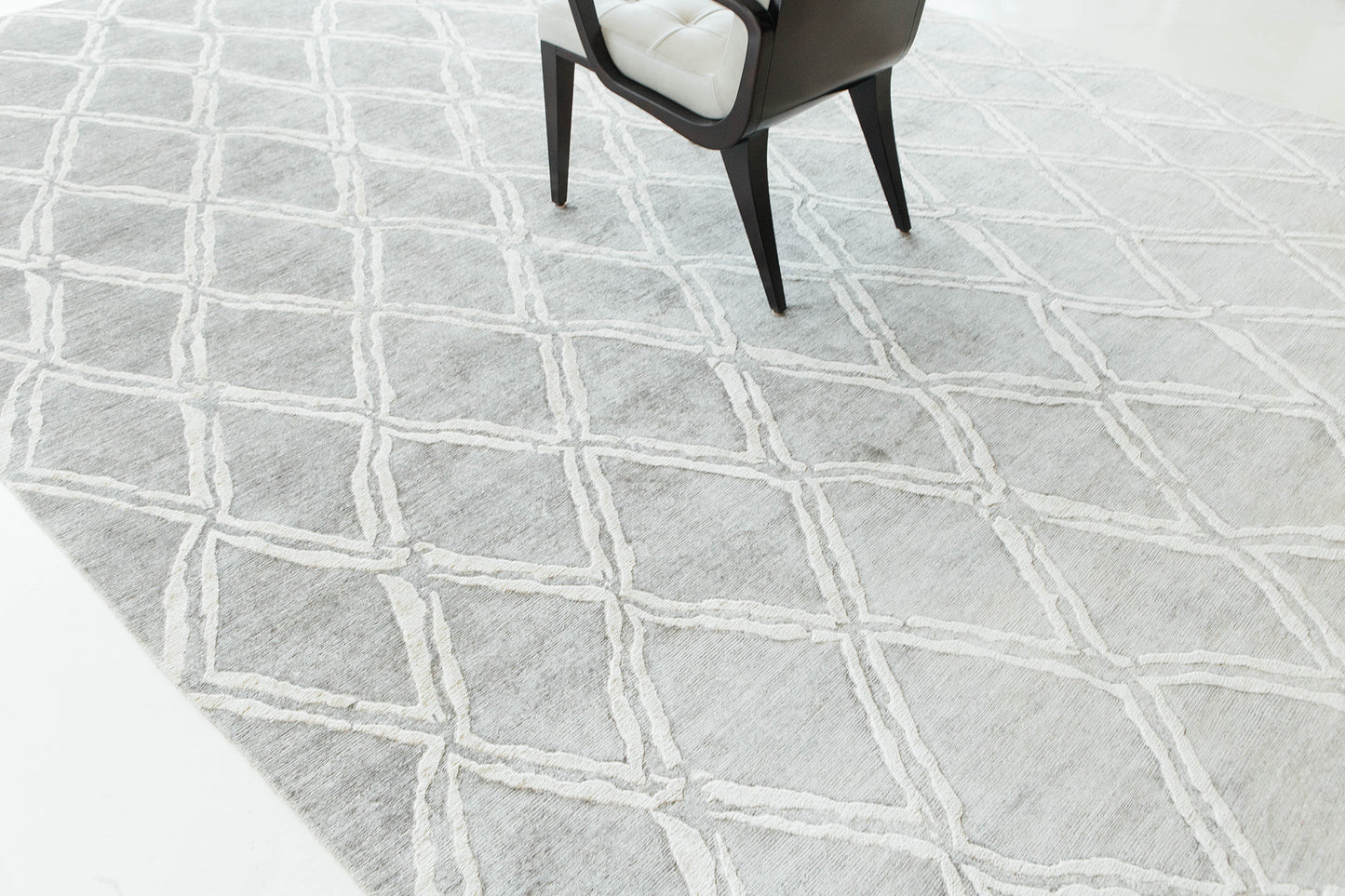 Modern Rug Image 7745 Modern Design Bamboo Silk Rug Palisade Embossed
