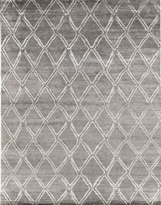 Modern Design Bamboo Silk Rug Palisade Embossed