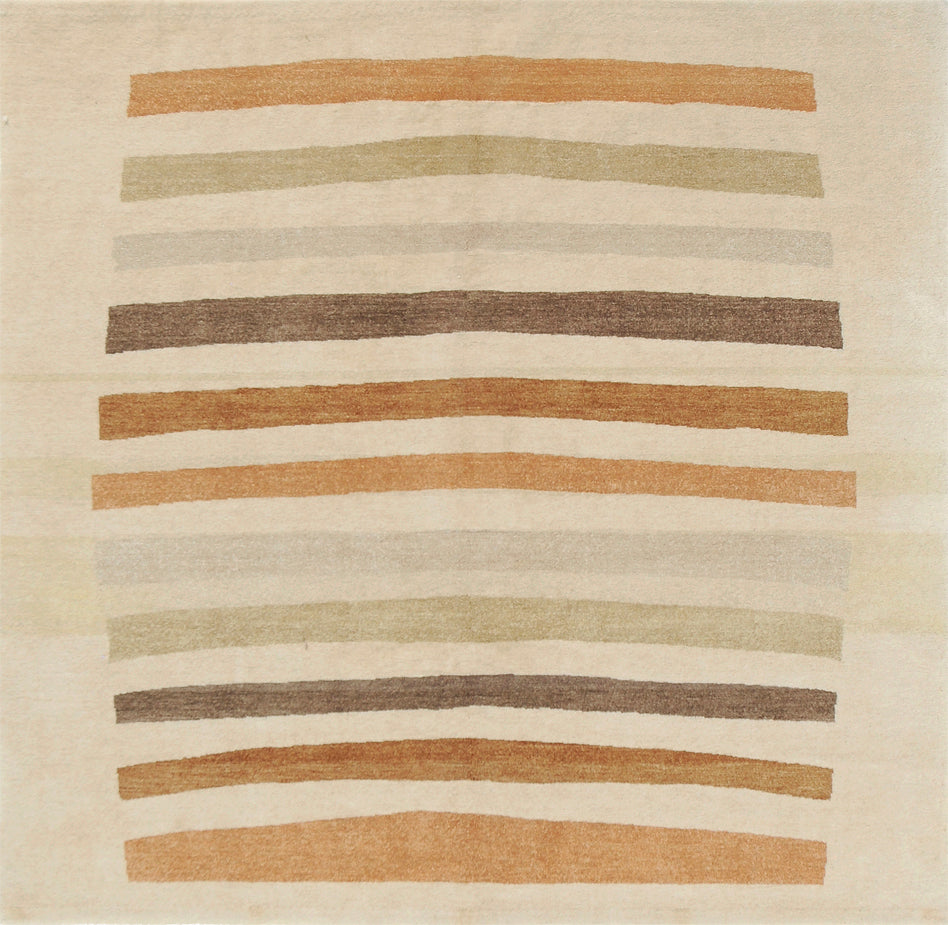 Natural Dye Contemporary Design Square Rug Mondrian Collection Modern