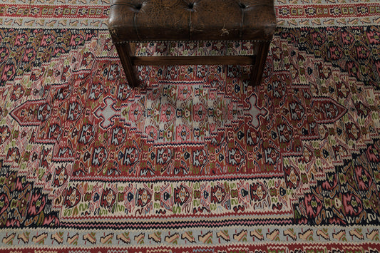Persian Rug 4130 Vintage Persian Seneh Kilim 26407