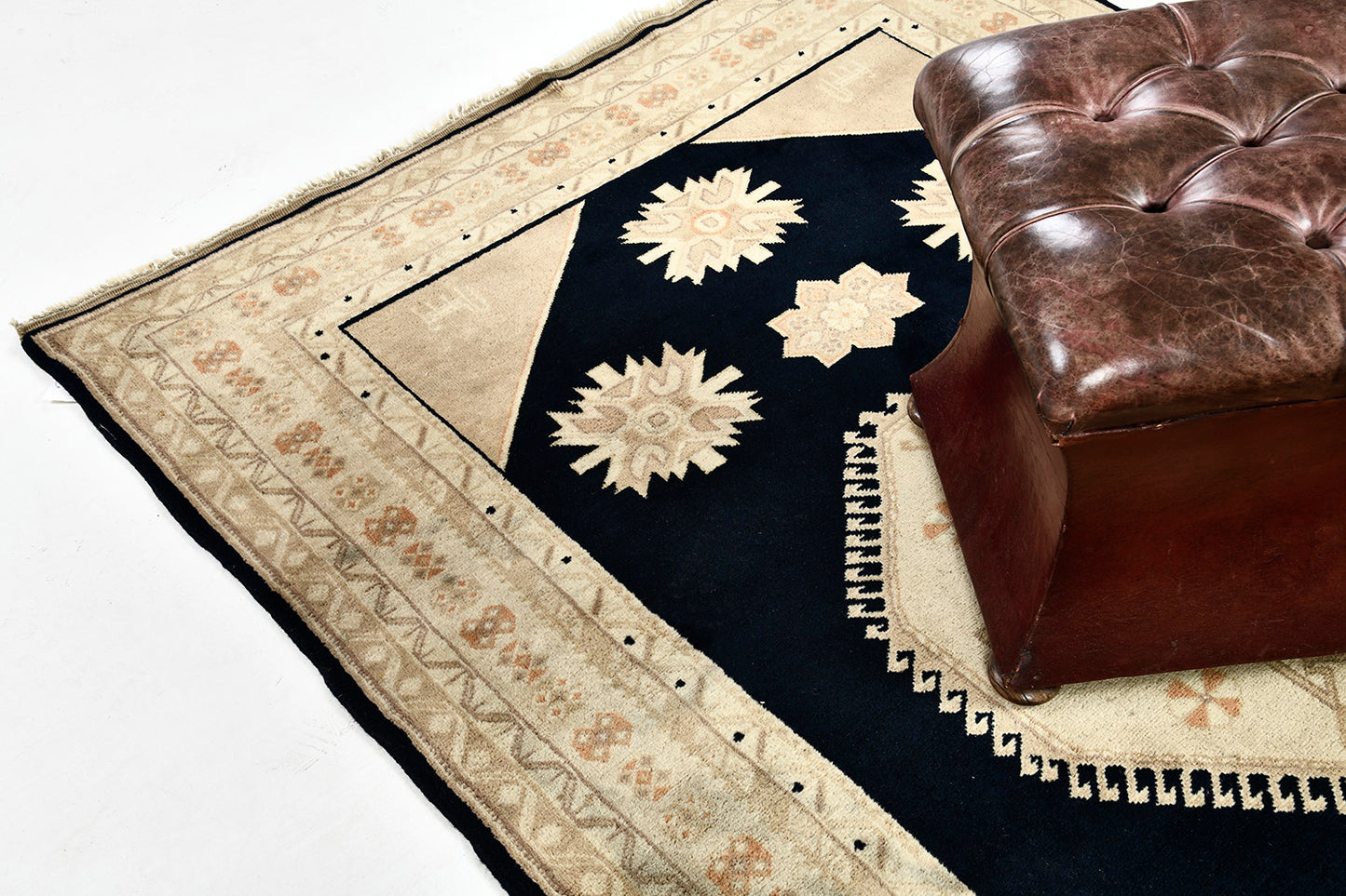 Vintage Romanian Medallion Design Rug